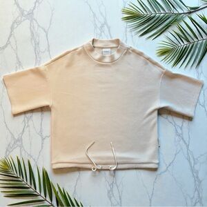 VARLEY Alden Short Sleeve Sweatshirt – Cream / Doublesoft Fabric – Size M